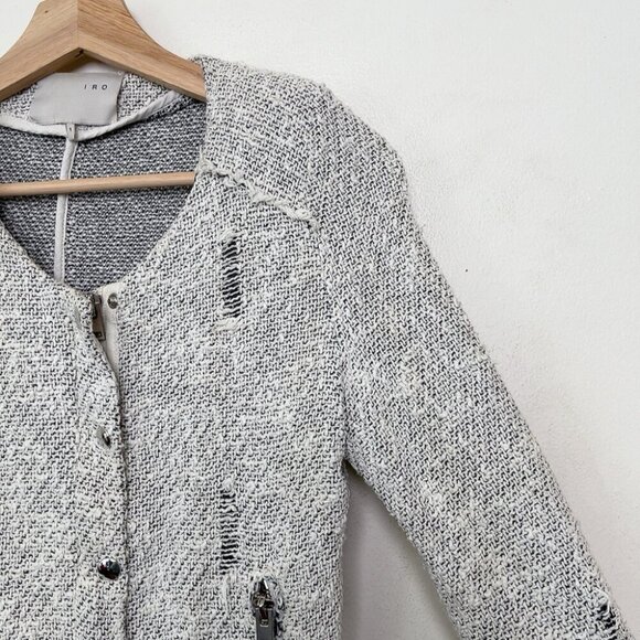 IRO Womens Size 1 Xsmall Agnete Tweed Zip Jacket - Picture 7 of 14